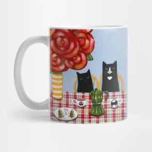 Christmas French Press Cats Mug