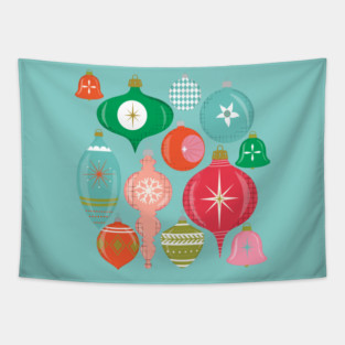 Retro Classic Christmas ornaments Tapestry