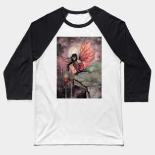 Autumn Flame Fairy Fantasy Art by Molly Harrison Baseball T-Shirt