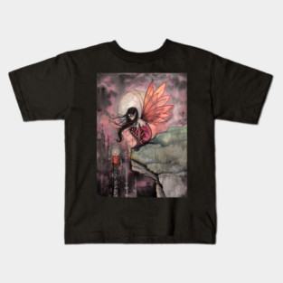 Autumn Flame Fairy Fantasy Art by Molly Harrison Kids T-Shirt