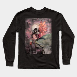 Autumn Flame Fairy Fantasy Art by Molly Harrison Long Sleeve T-Shirt