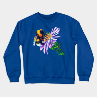 Bumble bee and a flower Crewneck Sweatshirt