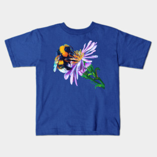 Bumble bee and a flower Kids T-Shirt