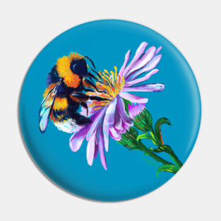 Bumble bee and a flower Pin