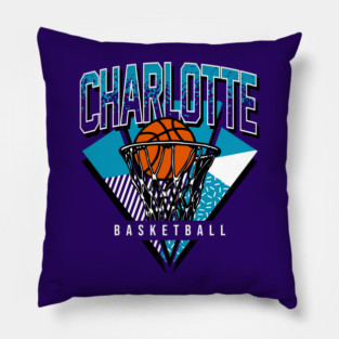Charlotte Basketball 90s Throwback Pillow