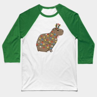 Christmas Capybara Baseball T-Shirt