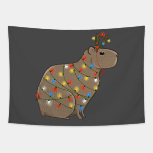 Christmas Capybara Tapestry