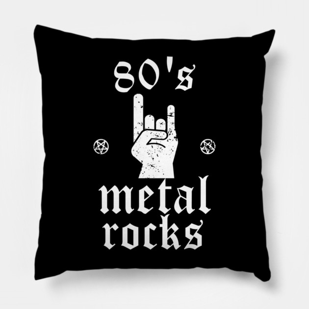 80's Metal Rocks Pillow by MCALTees