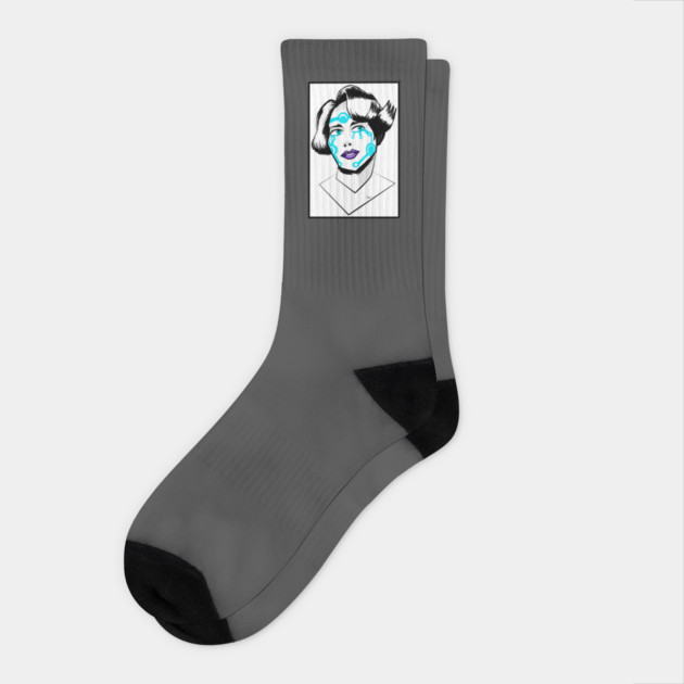 CYBER GIRL Socks by droidmonkey