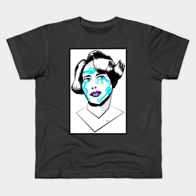 CYBER GIRL Kids T-Shirt by droidmonkey