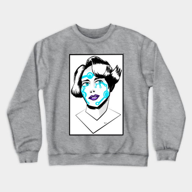 CYBER GIRL Crewneck Sweatshirt by droidmonkey