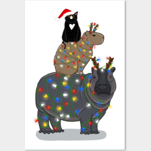 Christmas Animal Stack Posters and Art