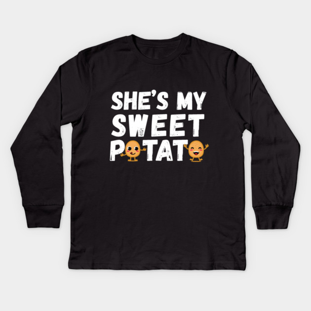 She's My Sweet Potato Thanksgiving Kids Long Sleeve T-Shirt by The WYLD Tribe