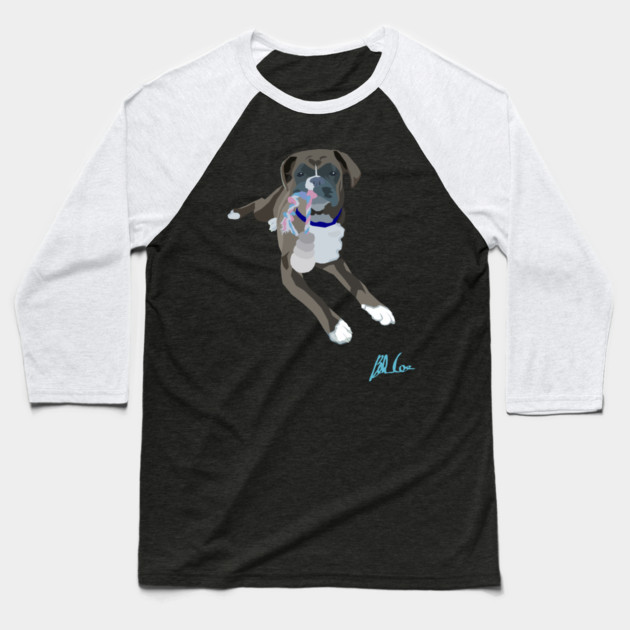 Saffy the Boxer Baseball T-Shirt by Battle Bird Productions