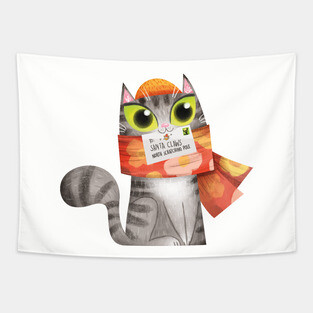 Christmas Cat Tapestry