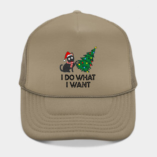 Funny Cat Christmas Tree, Cat Lover I Do What I Want Hat