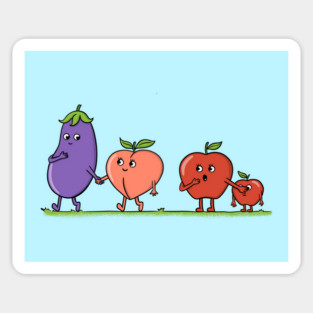 Emojis eggplant and peach Sticker