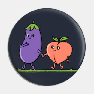 Eggplant and peach funny Pin