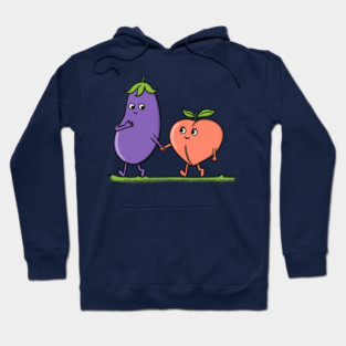 Eggplant and peach funny Hoodie