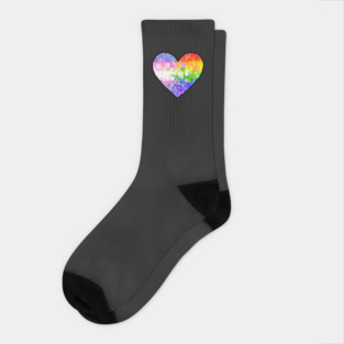 Trans/Rainbow Heart Socks