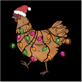 Chicken Christmas Lights Posters and Art