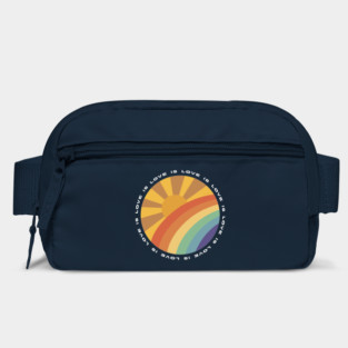 Love is Love Sun and Rainbow retro design Bag