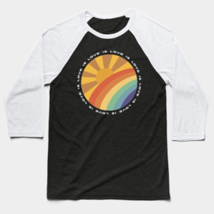 Love is Love Sun and Rainbow retro design Baseball T-Shirt