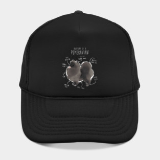 Black Pomeranian Dog Anatomy Hat