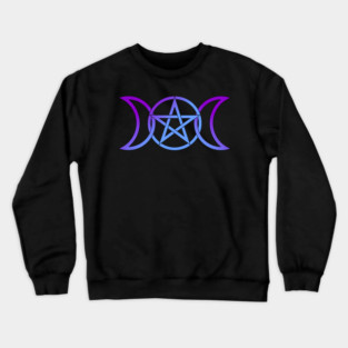 Triple Moon Goddess light purple to blue Crewneck Sweatshirt