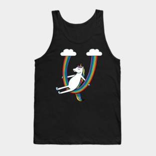 Unicorn and rainbow swing Tank Top