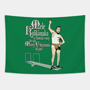 Mele Kalikimaka Cousin Eddie Diving Board Tapestry
