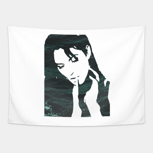 Monica Bellucci smoking sea Tapestry