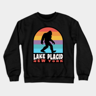 Lake Placid NY Bigfoot Sasquatch Adirondack Mountains Crewneck Sweatshirt