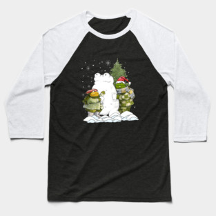 Vintage Frog And Toad Christmas Baseball T-Shirt