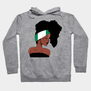 African Woman, Nigrian Colors, Africa Map Hoodie