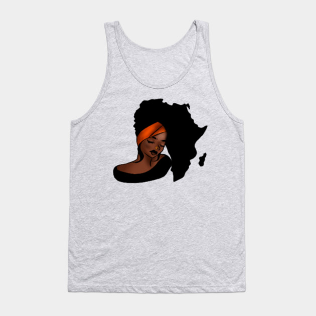 African Woman, Afro Woman, Africa Map Tank Top by logiamerch