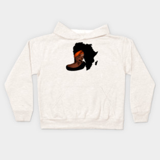 African Woman, Afro Woman, Africa Map Kids Hoodie