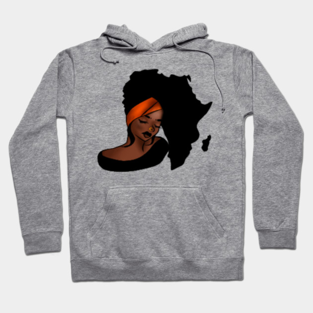 African Woman, Afro Woman, Africa Map Hoodie by logiamerch
