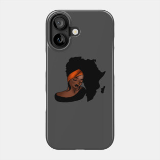 African Woman, Afro Woman, Africa Map Phone Case