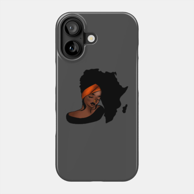 African Woman, Afro Woman, Africa Map Phone Case by logiamerch