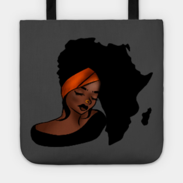African Woman, Afro Woman, Africa Map Tote by logiamerch