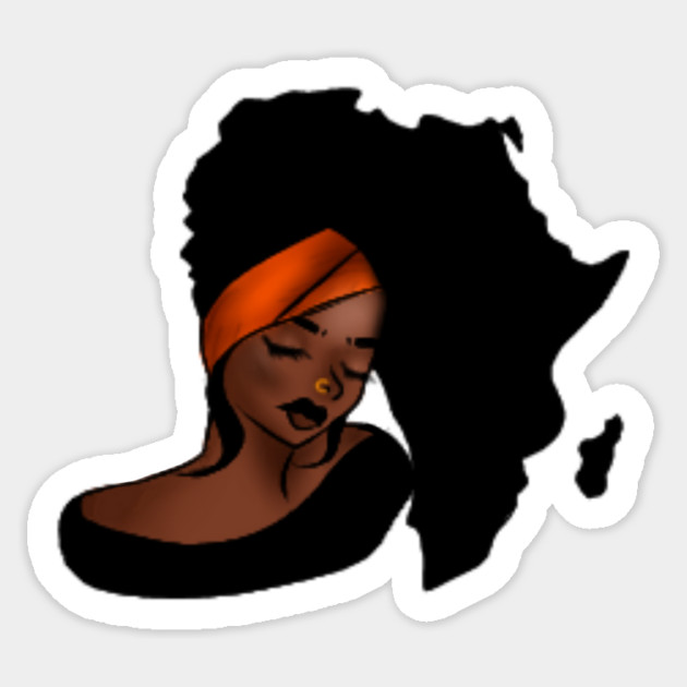 African Woman, Afro Woman, Africa Map Sticker by logiamerch