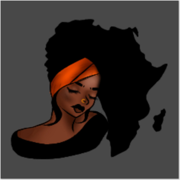 African Woman, Afro Woman, Africa Map Wall Art by logiamerch
