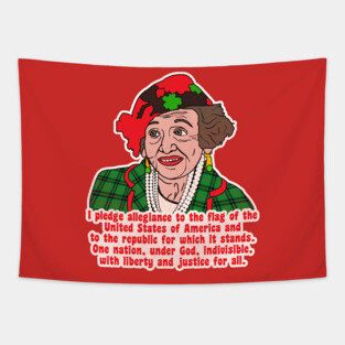 Pledge of Allegiance - Aunt Bethany Christmas Vacation Quote Tapestry