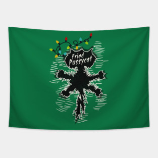 Fried Pussycat - Christmas Vacation Scene Tapestry