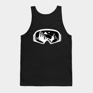 Funny Skiing Skier and Apres Ski Googles Holiday Design Tank Top