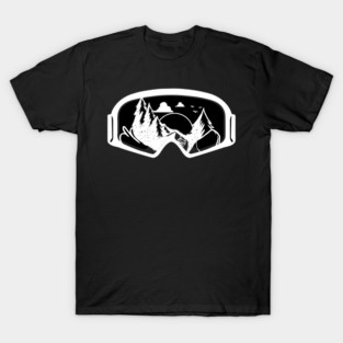 Funny Skiing Skier and Apres Ski Googles Holiday Design T-Shirt