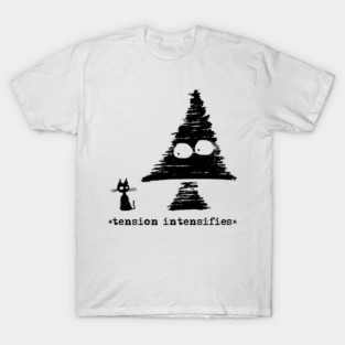 Rigatto – Cat versus Christmas: tension intensifies (black on white) T-Shirt
