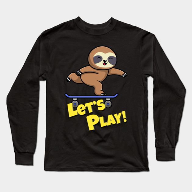 Let's Play Sloth Long Sleeve T-Shirt by Prinyos