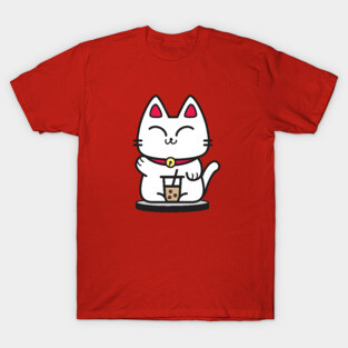 Boba Cat with Milk Tea T-Shirt